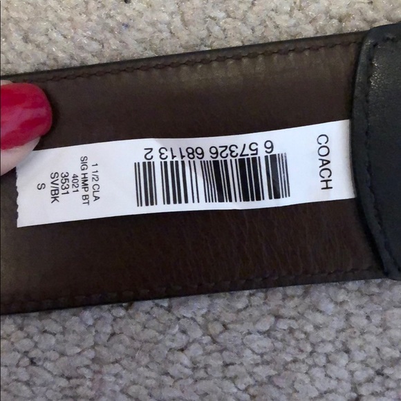 Coach Monogram Belt - Black Leather/Canvas - Picture 4 of 4